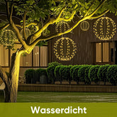 Salcar Solar LED Globe String Lights, Warm White – 30 cm Ø with 120 LEDs, 8 Modes & Remote Control, USB & Solar Powered, IP44 Waterproof, for Garden & Christmas